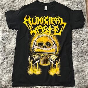 Municipal Waste Black T-Shirt with Yellow Graphic
